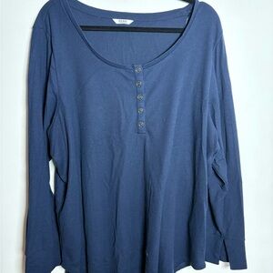 Penningtons Navy Long-Sleeve Henley Top